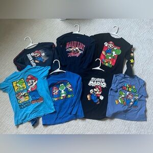 Super Mario Lot - 7 shirts: 2 short sleeved, 5 long sleeved